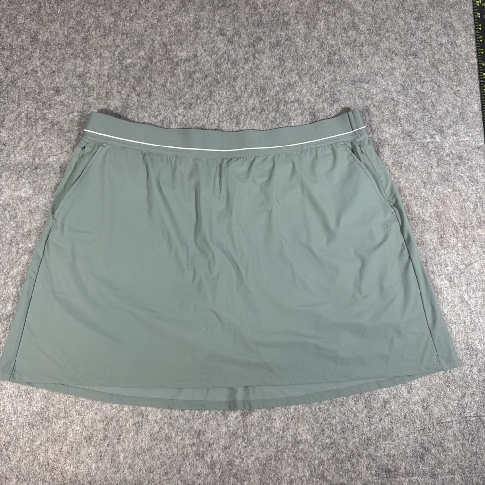 Soybu Women's Skort Skirt Inner-Shorts Pockets Elastic Waist‎ Stretch Green XXL